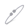14K White Gold Bujukan Split Cuff Bracelet with Pav¿ª Diamond Squares - 0.3 ct