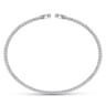 14K White Gold Bujukan Split Cuff Bracelet with Pave Diamond Hearts - 0.19 ct