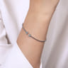 14K White Gold Bujukan Split Cuff Bracelet with Pave Diamond Hearts - 0.19 ct