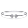 14K White Gold Bujukan Split Cuff Bracelet with Pave Diamond Squares - 0.3 ct