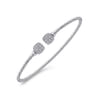 14K White Gold Bujukan Split Cuff Bracelet with Pave Diamond Squares - 0.3 ct