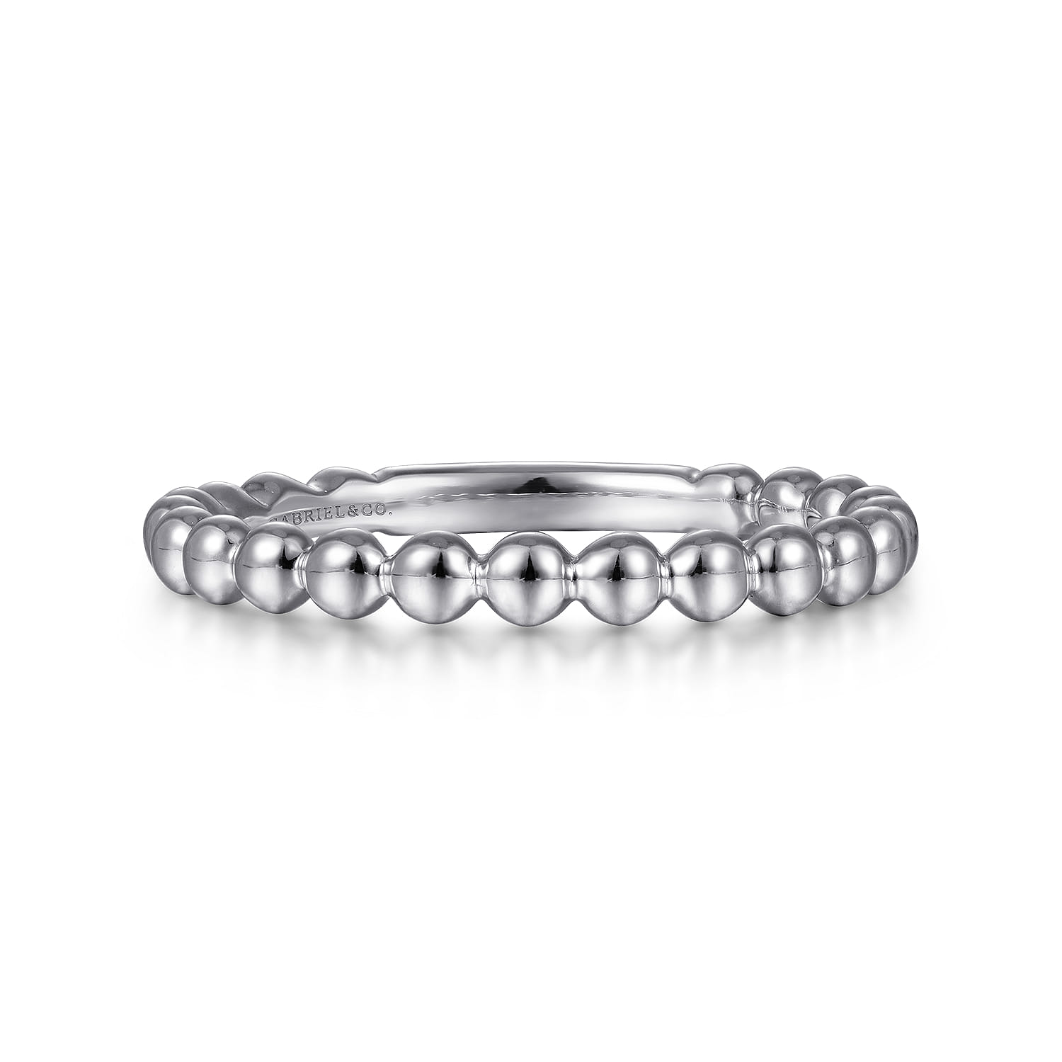 14K White Gold Bujukan Stackable Ring - Shot 1