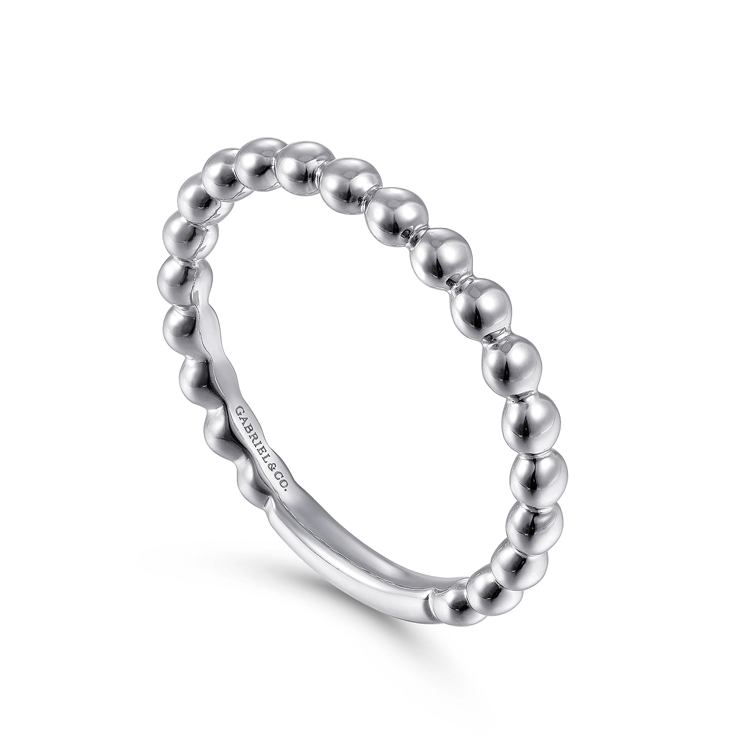 14K White Gold Bujukan Stackable Ring - Shot 3