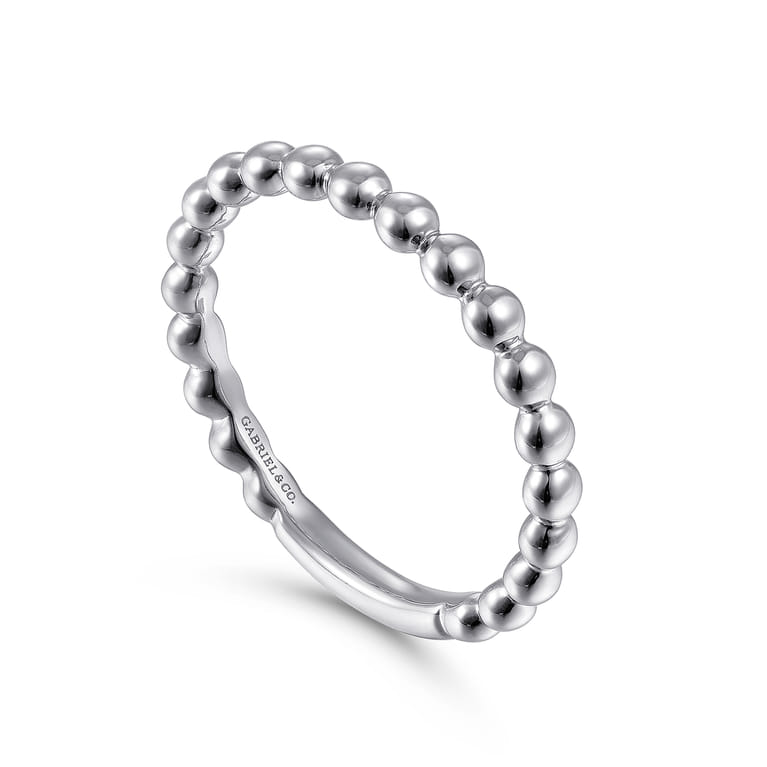 14K White Gold Bujukan Stackable Ring - Shot 3