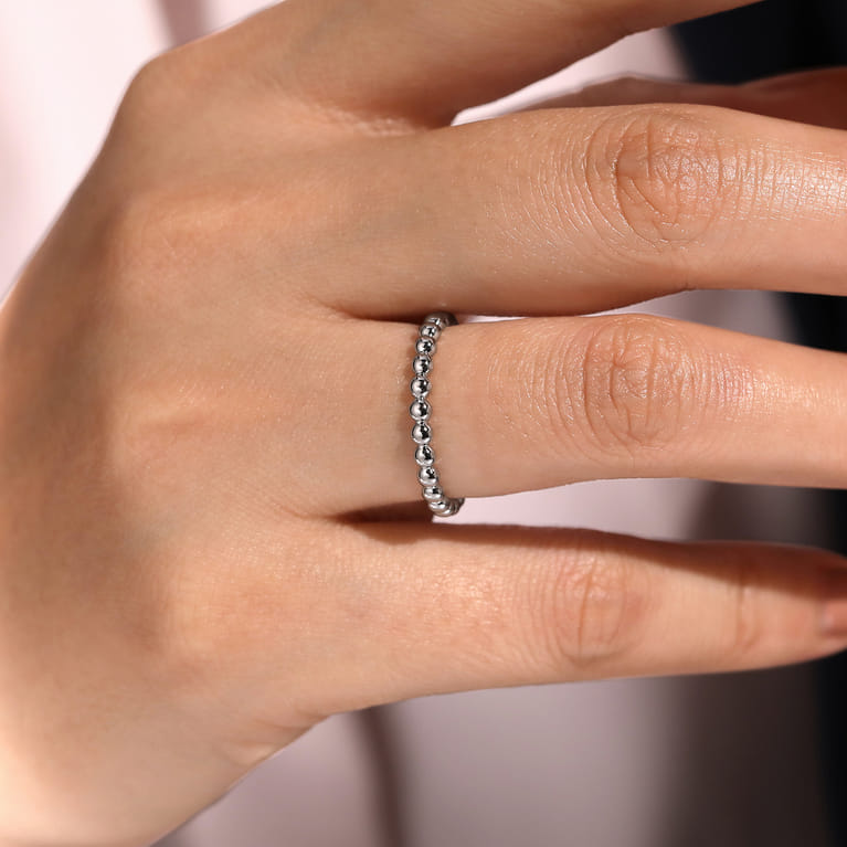 14K White Gold Bujukan Stackable Ring - Shot 5