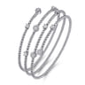 14K White Gold Bujukan Wrap Diamond Bangle - 0.75 ct