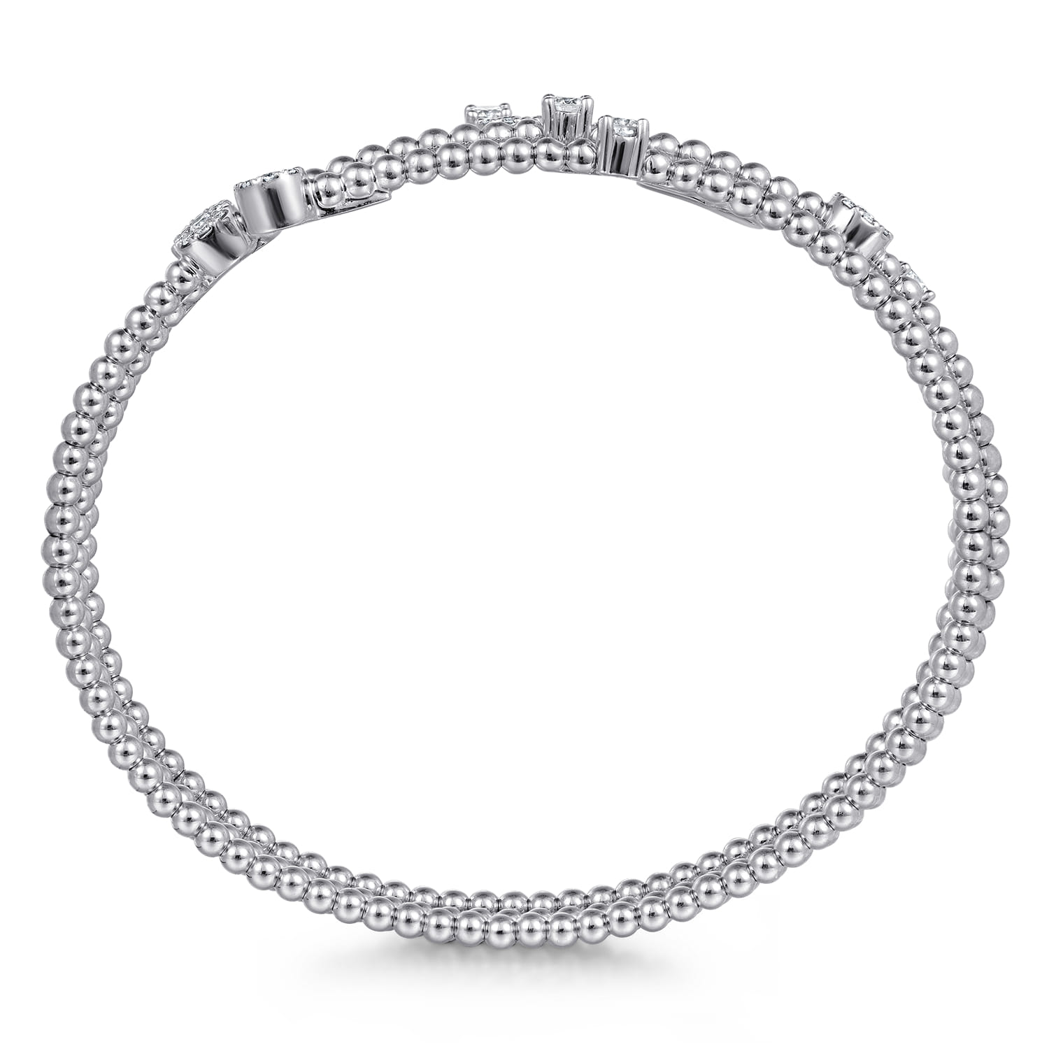 14K White Gold Bujukan Wrap Diamond Bangle - 0.75 ct - Shot 3