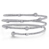 14K White Gold Bujukan Wrap Diamond Bangle - 0.75 ct