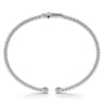 14K White Gold Bujukan and Diamond Cross Split Bangle Bracelet - 0.3 ct
