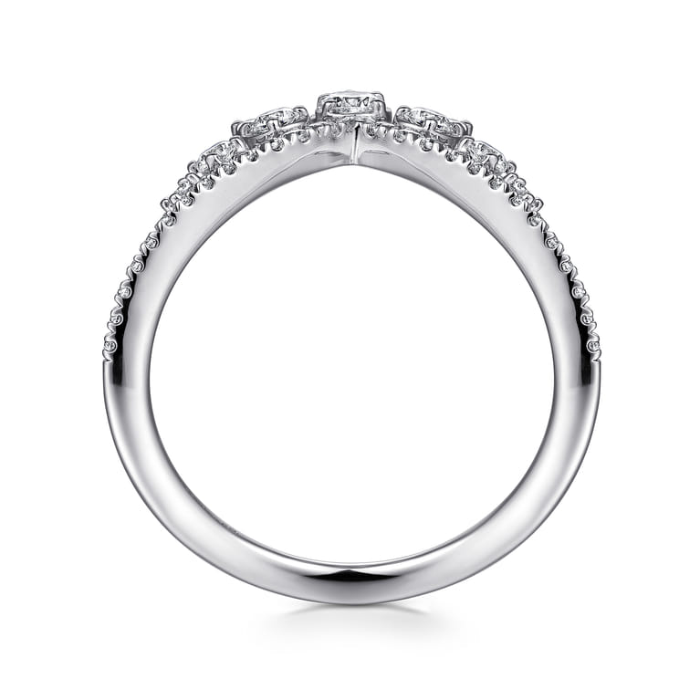 14K White Gold Bursting Diamond Chevron Ring - 0.5 ct - Shot 2