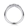 14K White Gold Bursting Diamond Chevron Ring - 0.5 ct