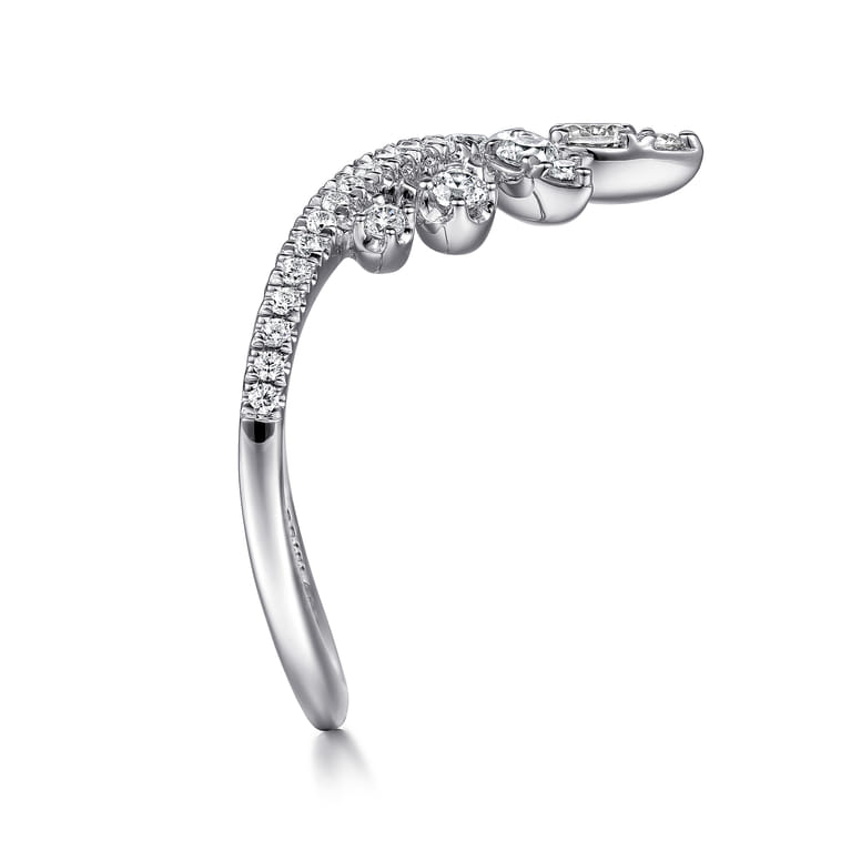 14K White Gold Bursting Diamond Chevron Ring - 0.5 ct - Shot 4