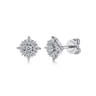 14K White Gold Bursting Star Diamond Stud Earrings - 0.5 ct