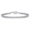 14K White Gold Buttercup Diamond Tennis Bracelet - 2.97 ct