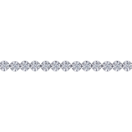 14K White Gold Buttercup Diamond Tennis Bracelet