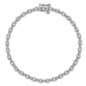 14K White Gold Buttercup Set Diamond Tennis Bracelet - 2.05 ct