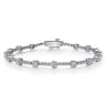 14K White Gold Buttercup Set Diamond Tennis Bracelet - 1.6 ct