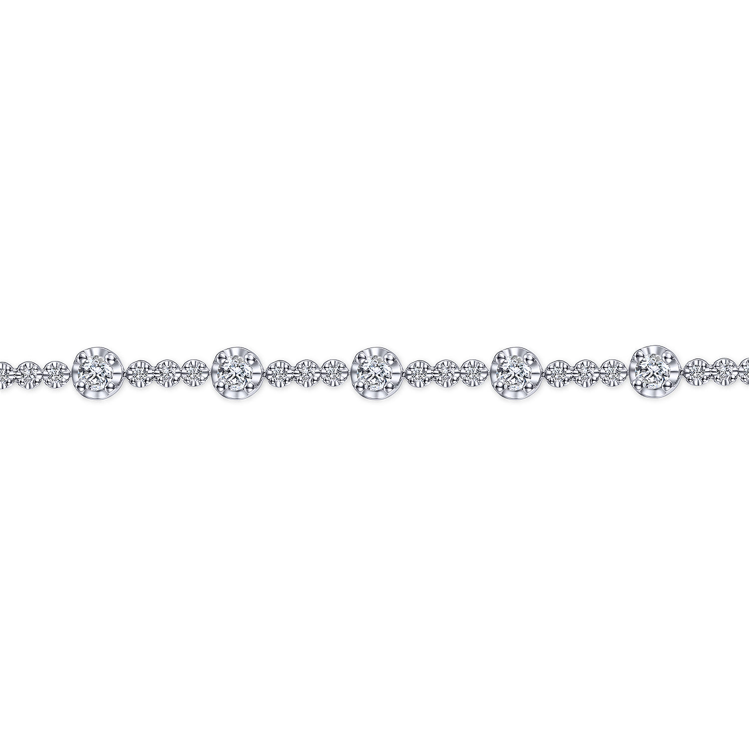 14K White Gold Buttercup Set Diamond Tennis Bracelet - 1.6 ct - Shot 2