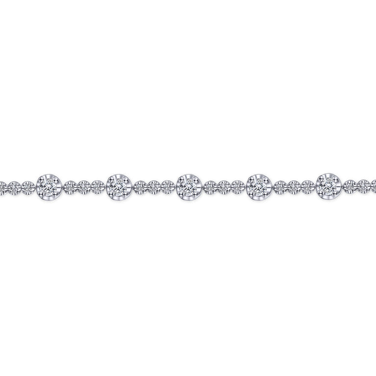 14K White Gold Buttercup Set Diamond Tennis Bracelet - 1.6 ct - Shot 2