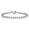 14K White Gold Buttercup Set Diamond Tennis Bracelet - 2 ct
