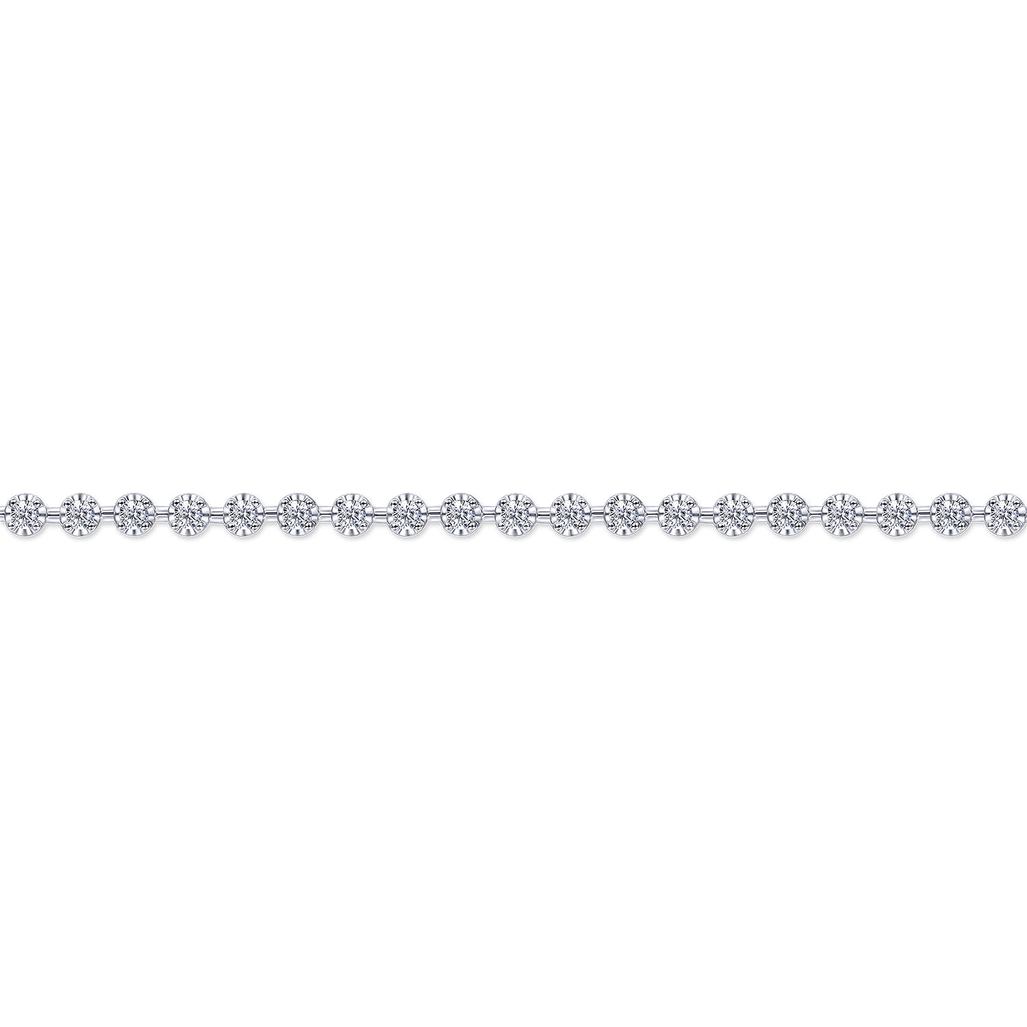 14K White Gold Buttercup Set Diamond Tennis Bracelet - 2 ct - Shot 2