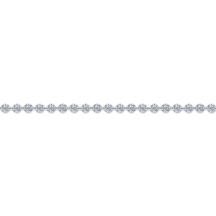 14K White Gold Buttercup Set Diamond Tennis Bracelet