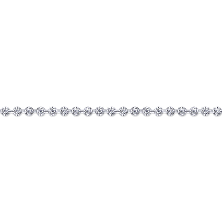 14K White Gold Buttercup Set Diamond Tennis Bracelet - 2 ct - Shot 2