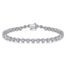 14K White Gold Buttercup Set Diamond Tennis Bracelet - 2.59 ct