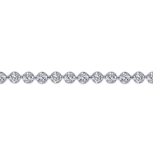 14K White Gold Buttercup Set Diamond Tennis Bracelet