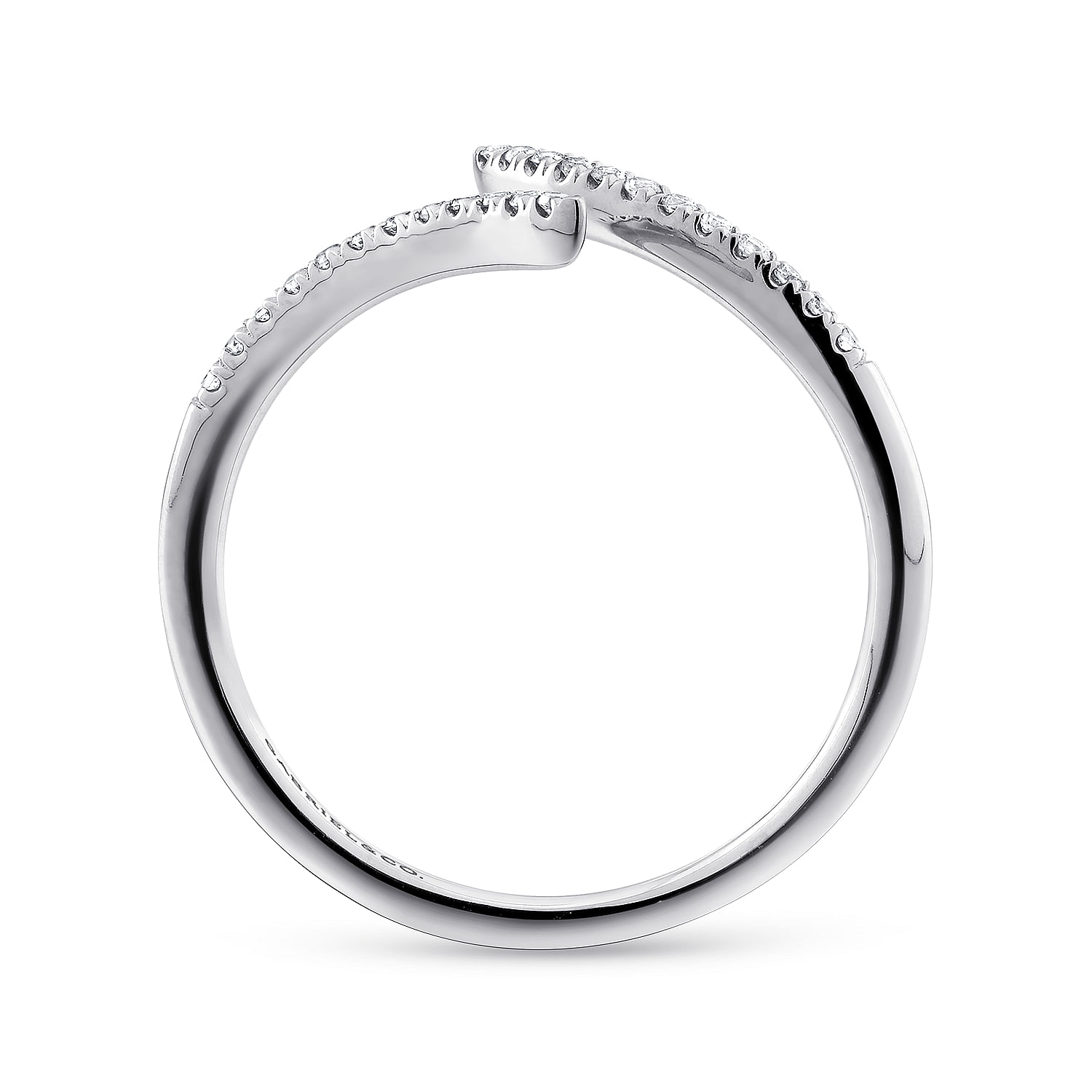 14K White Gold Bypass Open Diamond Ring