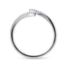 14K White Gold Bypass Open Diamond Ring - 0.1 ct