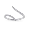 14K White Gold Bypass Open Diamond Ring - 0.1 ct