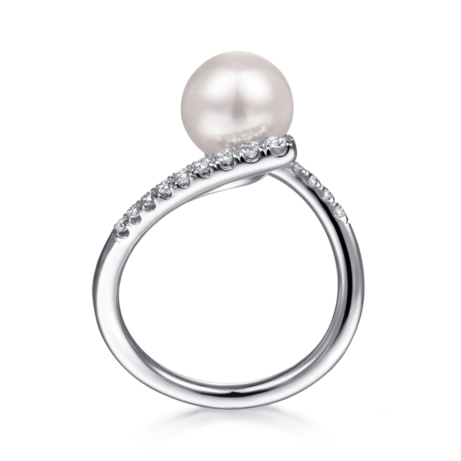 14K White Gold Bypass Pearl and Diamond Ring @ $1300. Shop