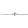 14K White Gold Chain Bracelet with Diamond Cross - 0.1 ct