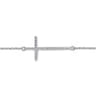 14K White Gold Chain Bracelet with Diamond Cross - 0.12 ct
