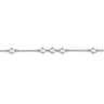 14K White Gold Chain Bracelet with Flat Rhombus Stations