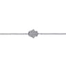 14K White Gold Chain Bracelet with Pave Diamond Hamsa - 0.11 ct