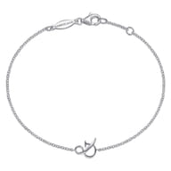14K White Gold Chain Bracelet with  Symbol
