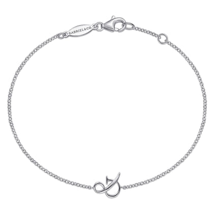 14K White Gold Chain Bracelet with  Symbol