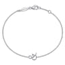 14K White Gold Chain Bracelet with  Symbol