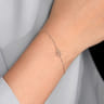 14K White Gold Chain Bracelet with  Symbol