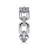 14K White Gold Chain Link Ring Band with Diamond Connectors - 0.1 ct