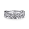 14K White Gold Chain Link Stackable Diamond Ring - 0.45 ct