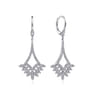 14K White Gold Chandelier Diamond Earrings - 0.7 ct