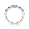 Straight Wedding Ring in 14k White Gold with Baguette Natural Diamond at Gabriel & Co.