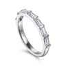 Straight Wedding Ring in 14k White Gold with Baguette Natural Diamond at Gabriel & Co.