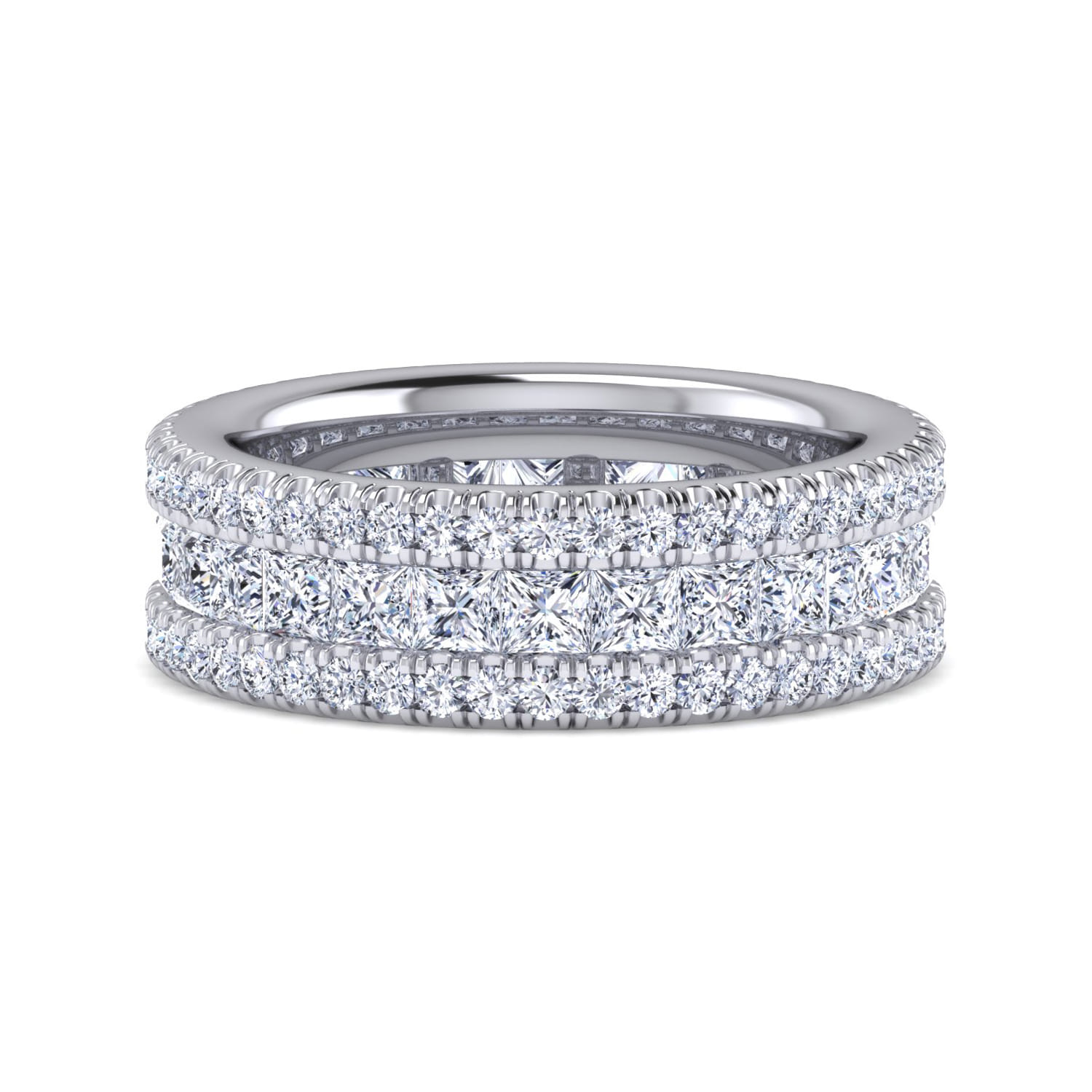 Eternity Band Wedding Ring in 14k White Gold with Round Natural Diamond at Gabriel & Co. - Shot 1