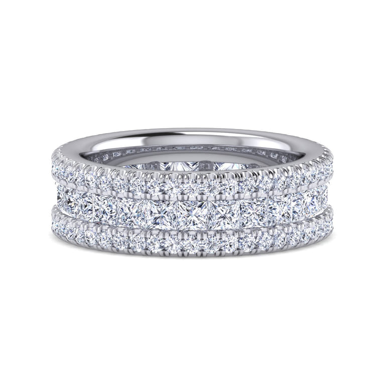 Eternity Band Wedding Ring in 14k White Gold with Round Natural Diamond at Gabriel & Co. - Shot 1