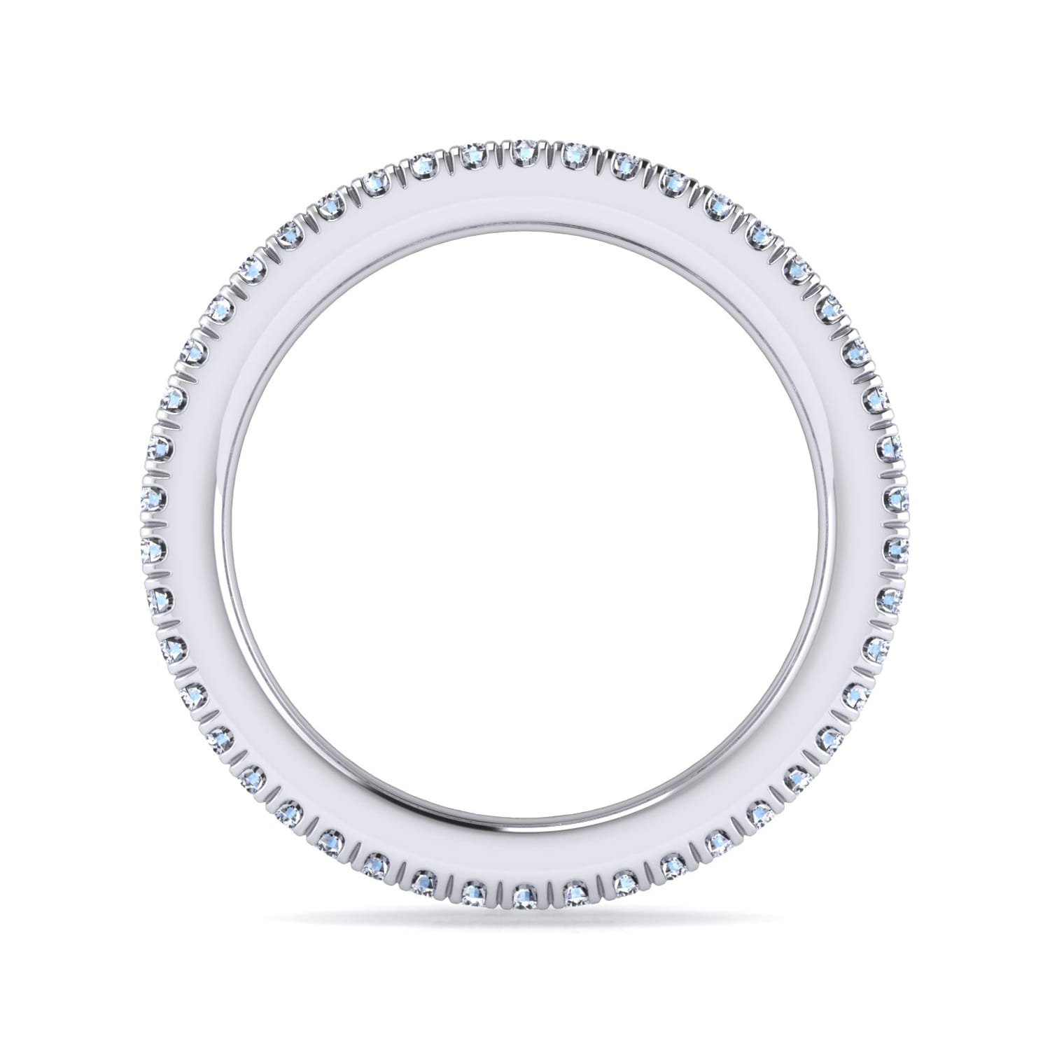 Eternity Band Wedding Ring in 14k White Gold with Round Natural Diamond at Gabriel & Co. - Shot 2