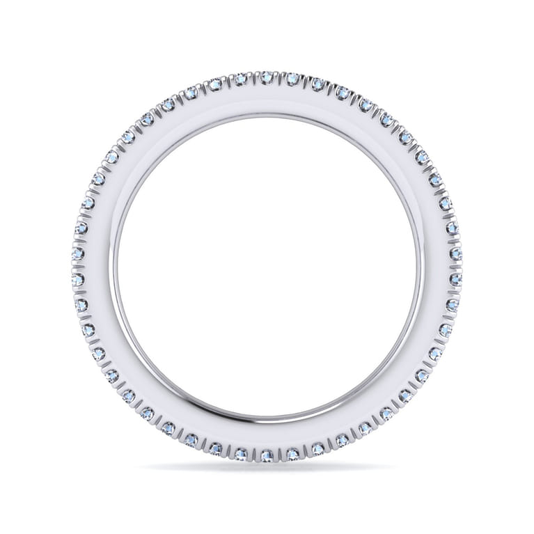 Eternity Band Wedding Ring in 14k White Gold with Round Natural Diamond at Gabriel & Co. - Shot 2